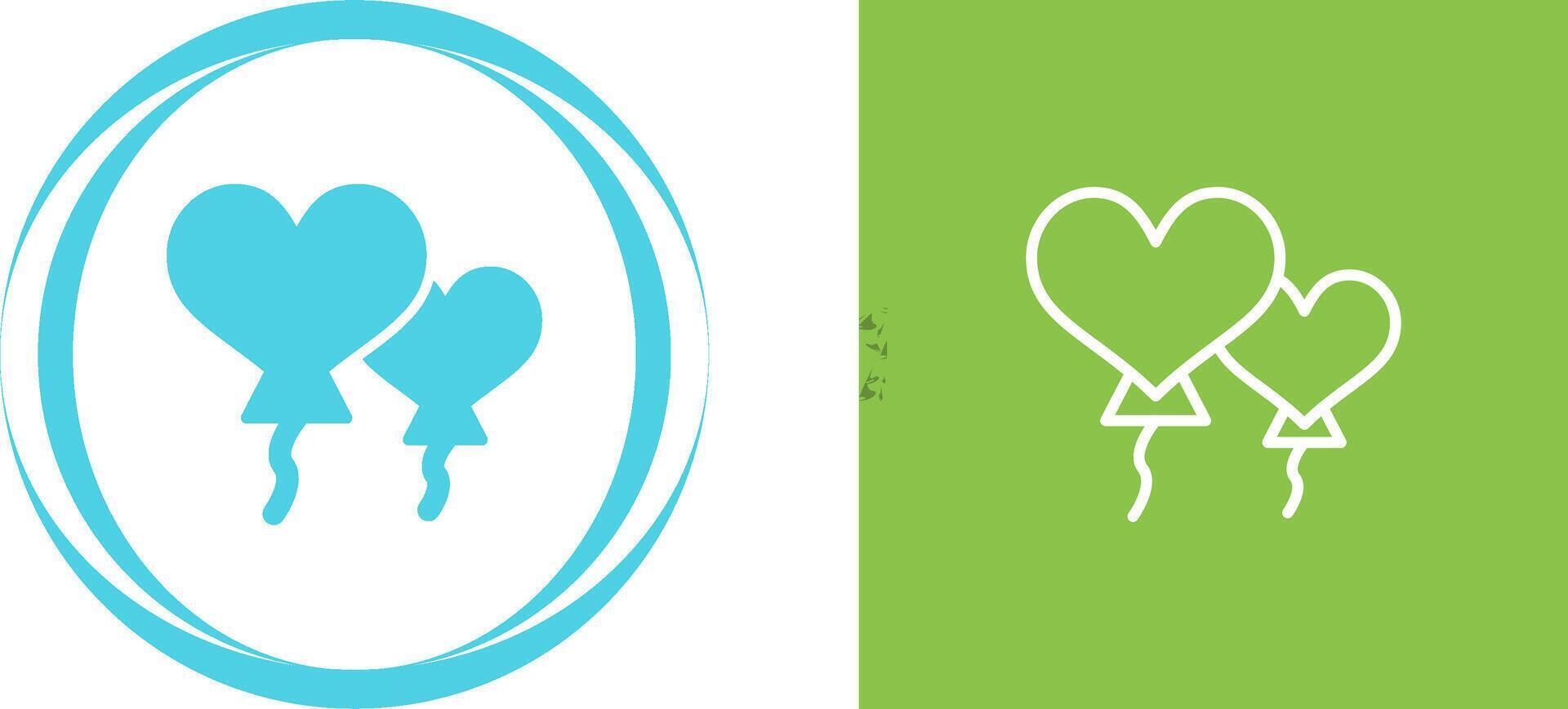 Heart shaped balloons Vector Icon
