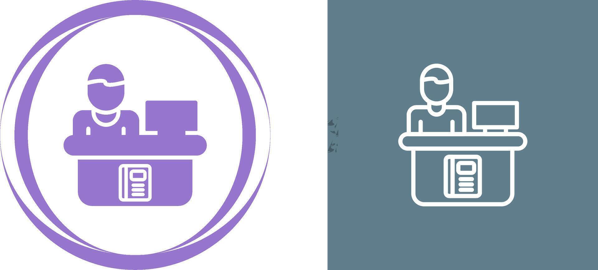 Library Reference Desk Vector Icon