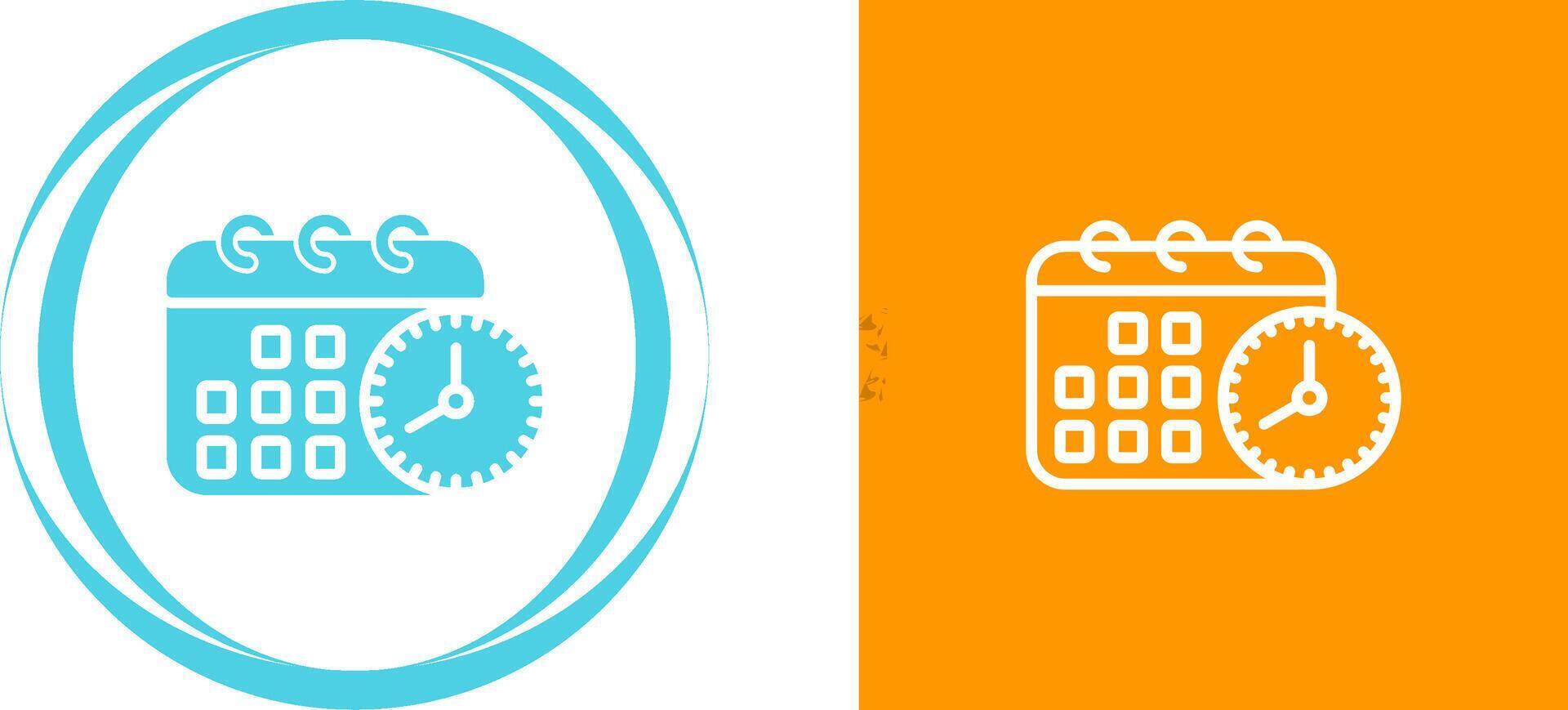 Calendar with clock Vector Icon
