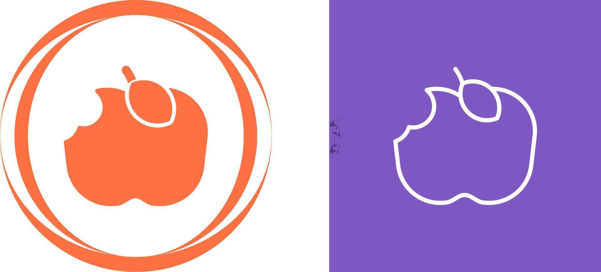 Apple Eaten Vector Icon