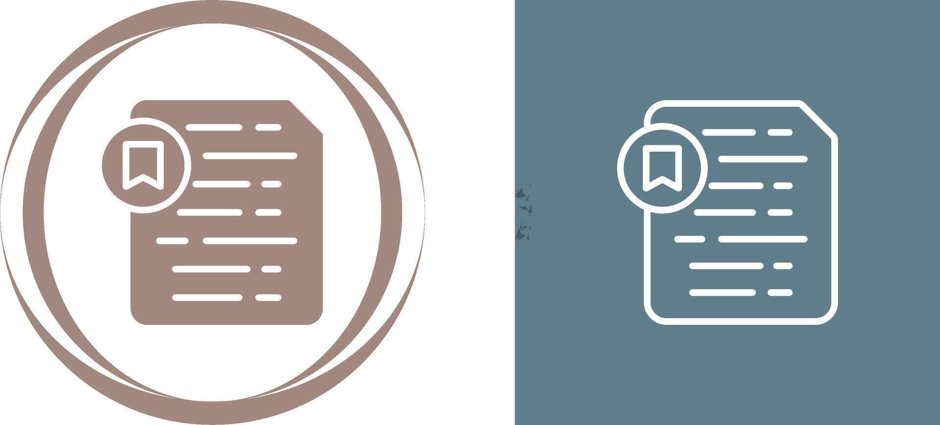 Document Insert Bookmark Vector Icon