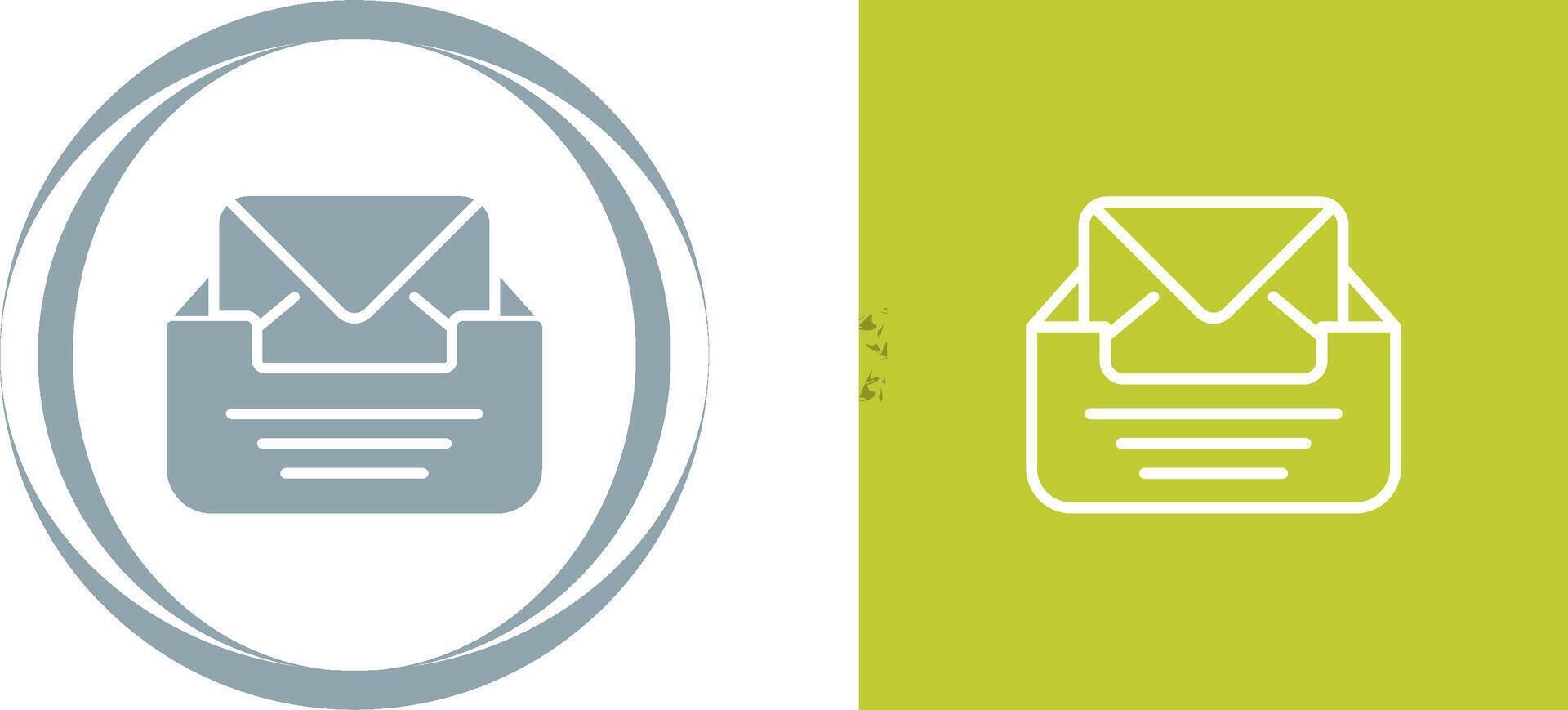 Inbox with envelope Vector Icon