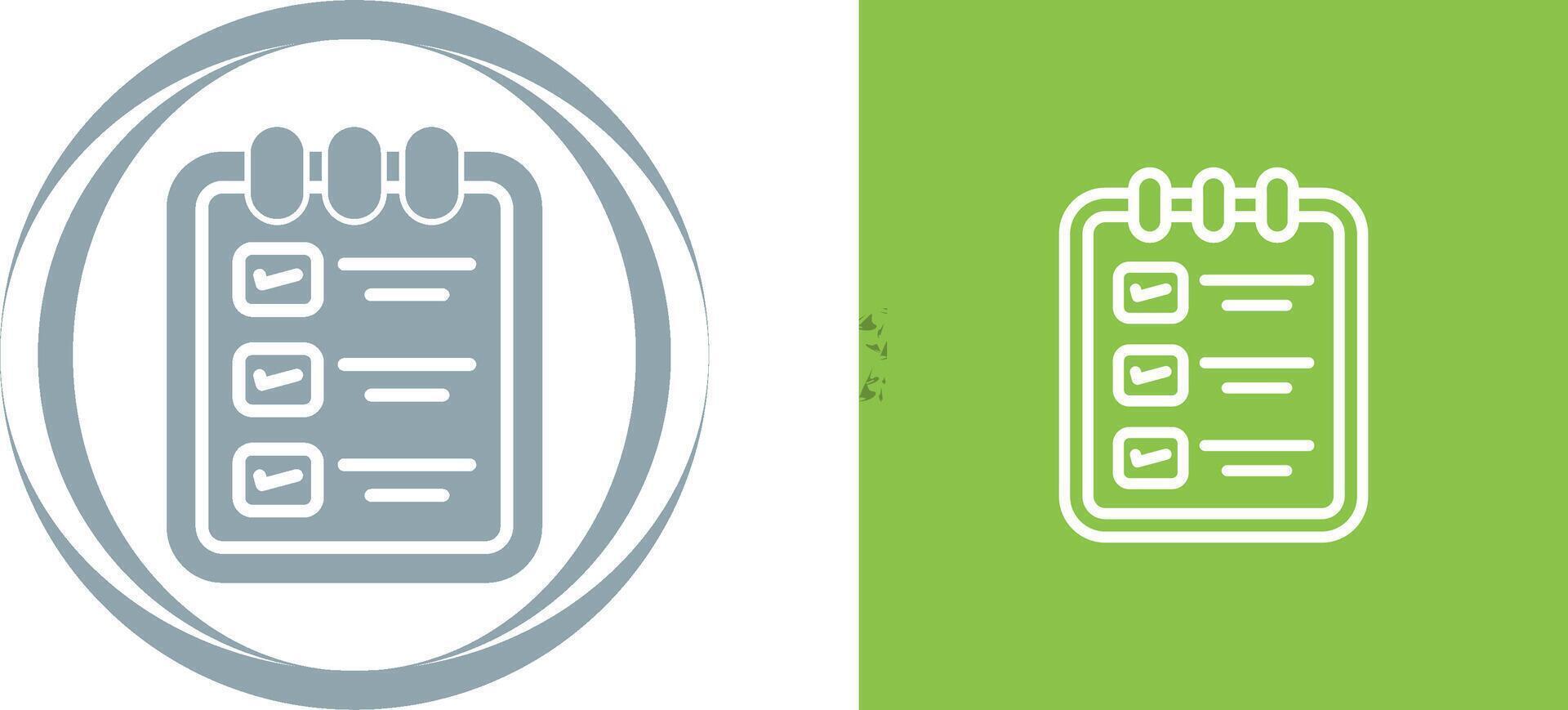 Memo pad with checklist Vector Icon