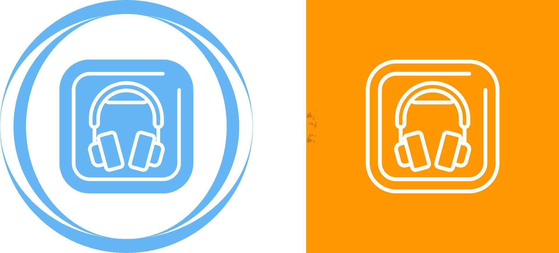 Headphones Square Vector Icon