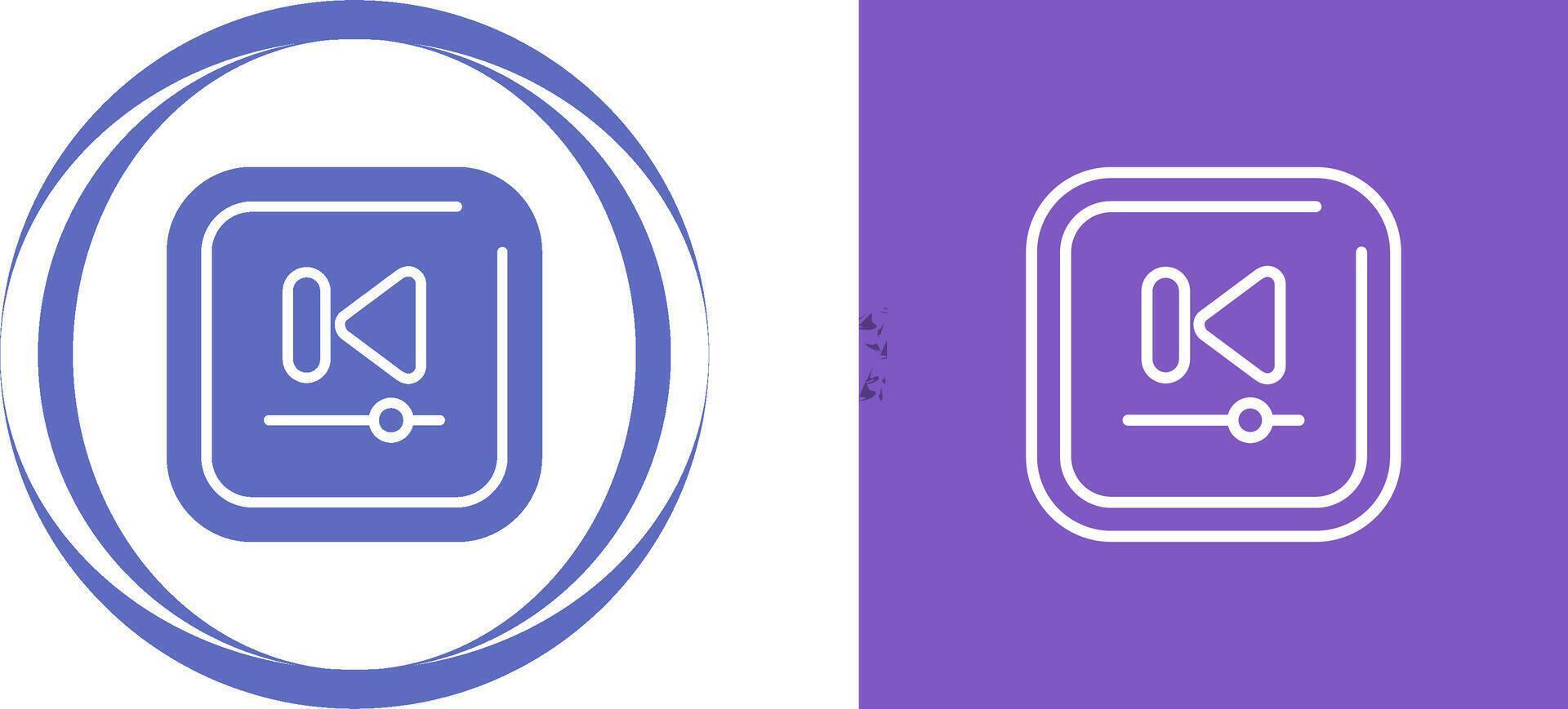 Video Previous Track Square Vector Icon
