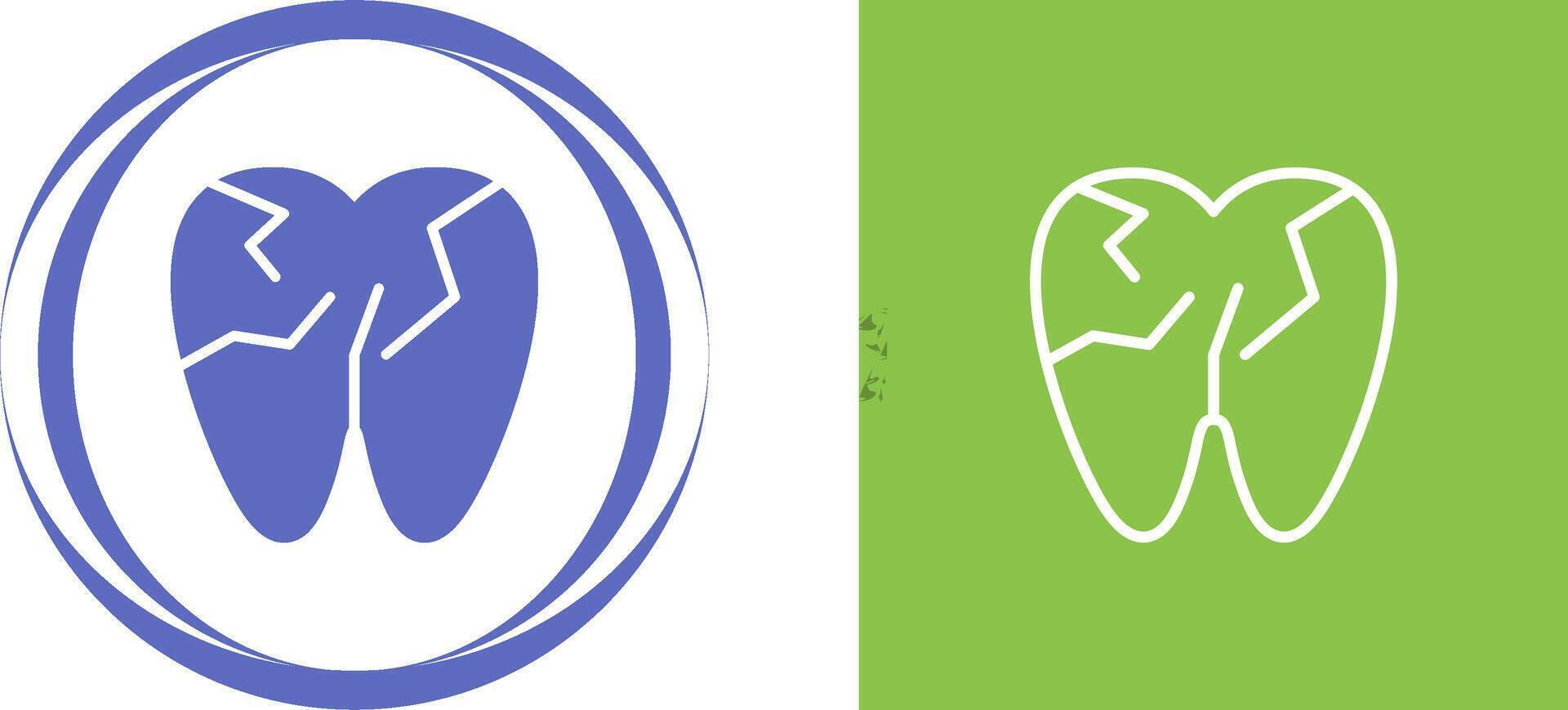 Cracked Tooth Vector Icon