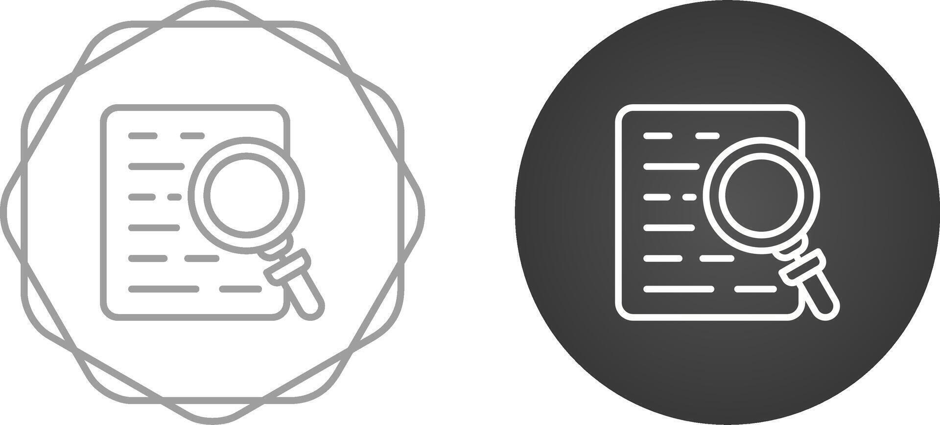 Document with magnifying glass Vector Icon