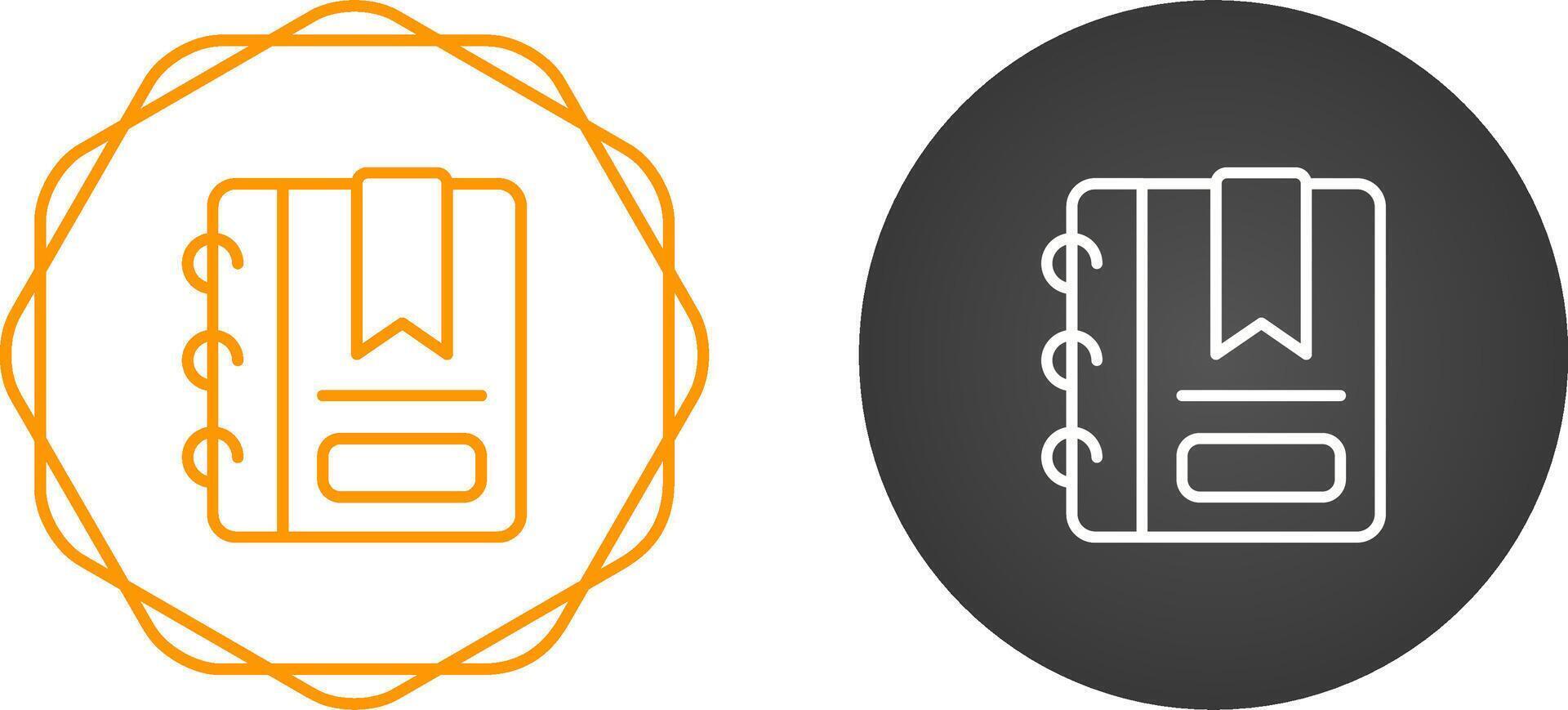 Writing pad with bookmark Vector Icon