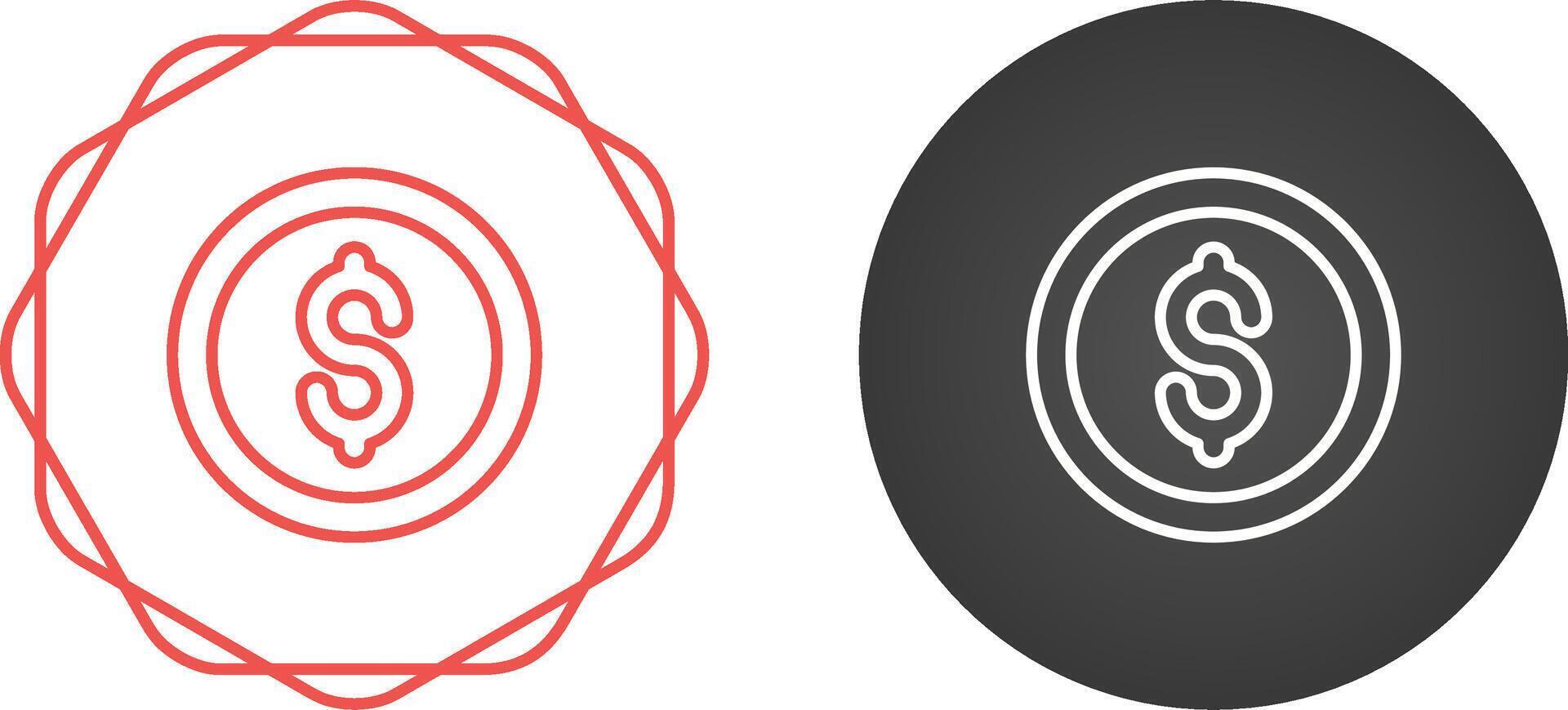 Dólar estadounidense circulo vector icono