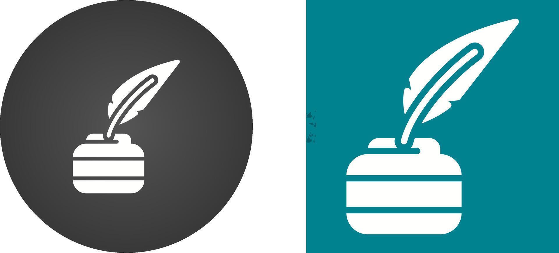 Quill pen with inkwell Vector Icon