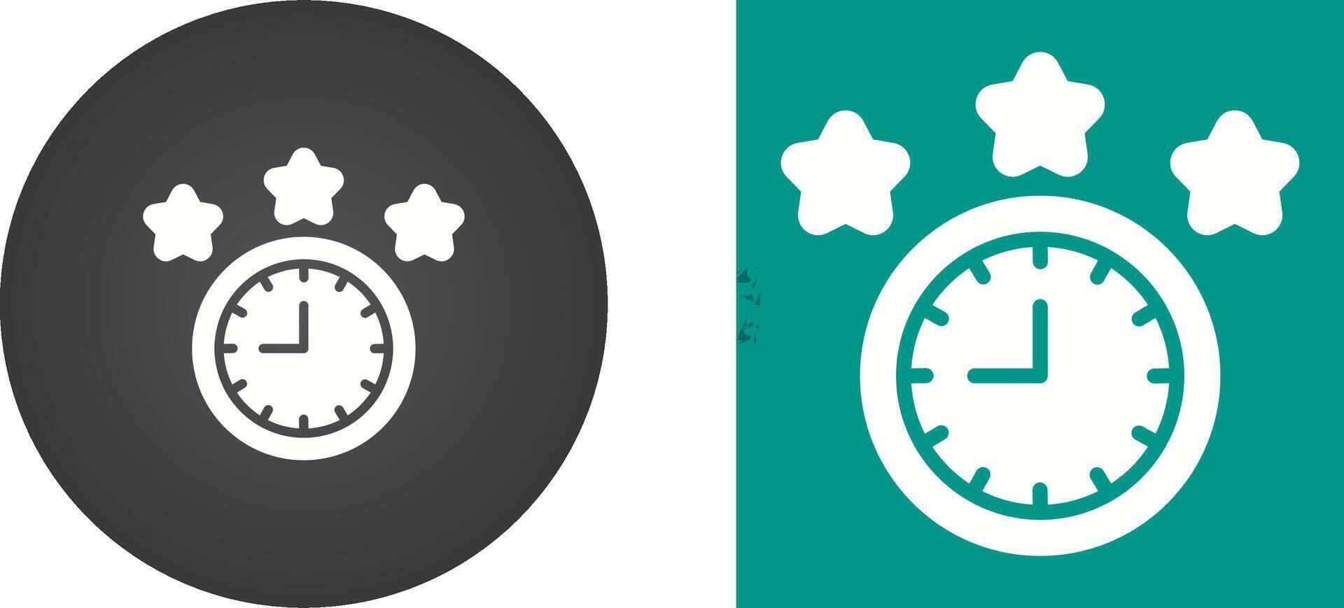 Clock With Stars Vector Icon