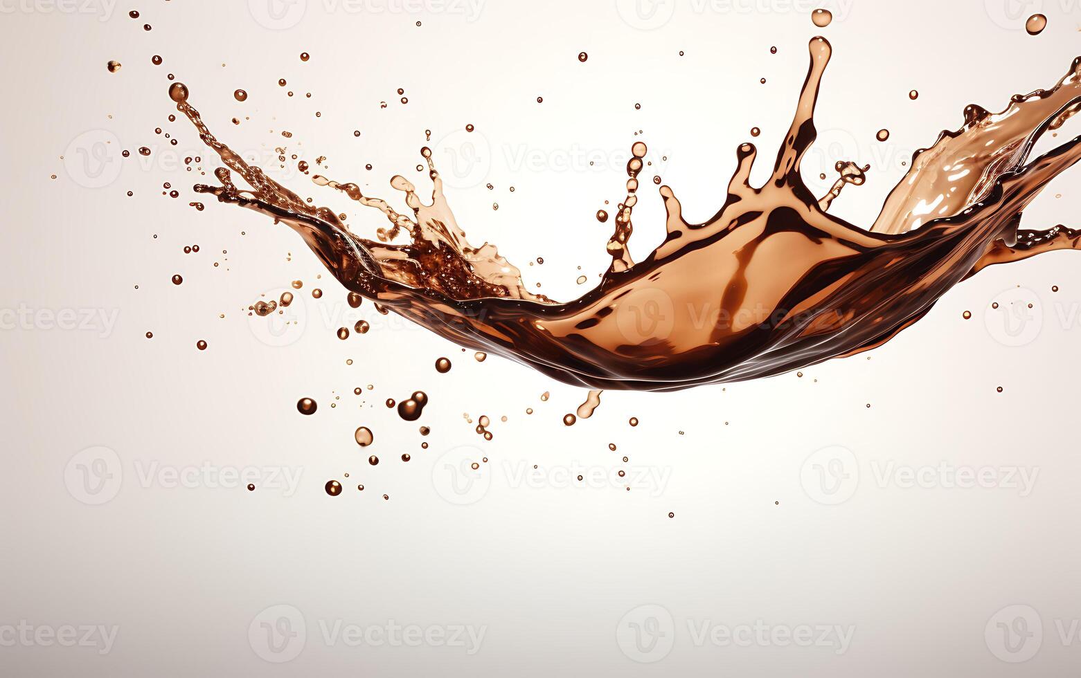 AI generated chocolate splash isolated on white background. 3d rendering, 3d illustration. photo