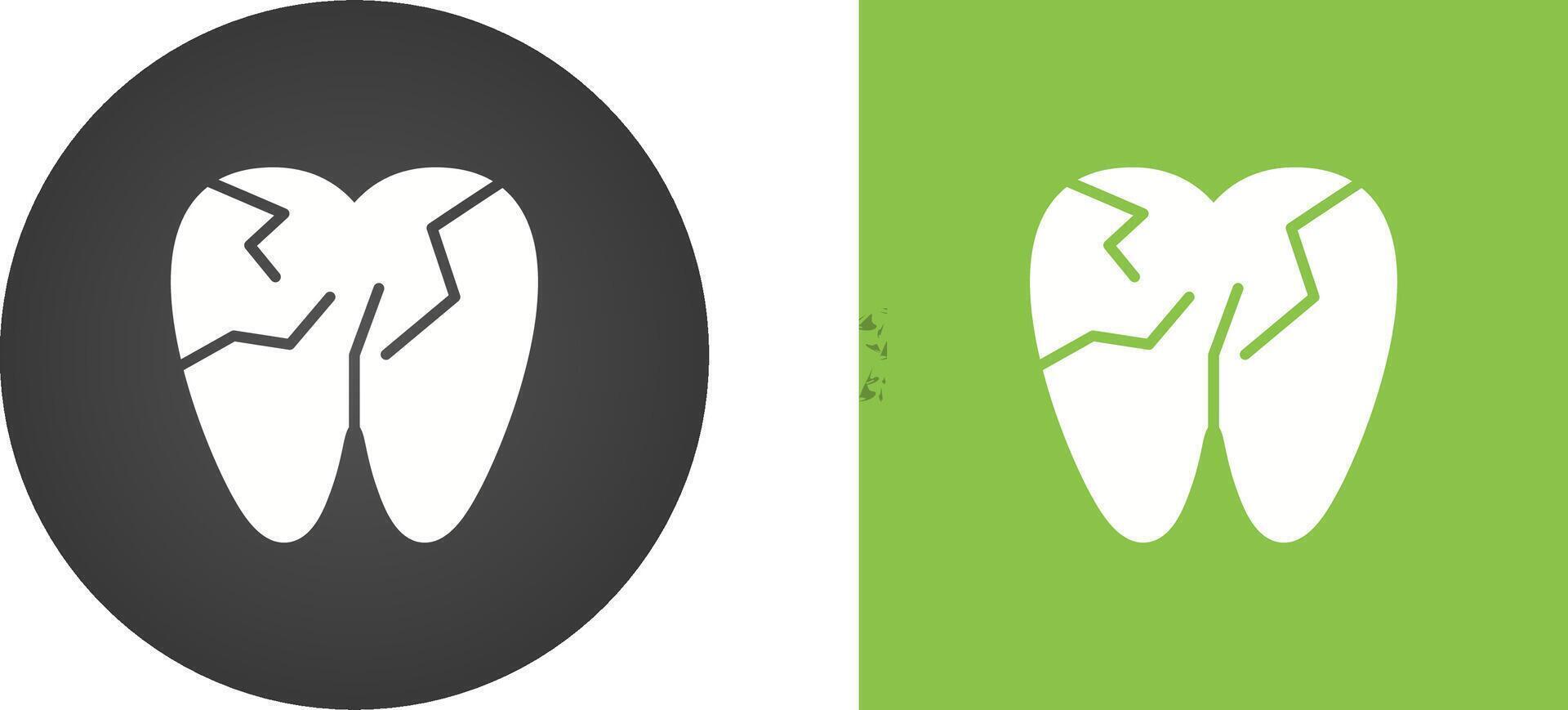 Cracked Tooth Vector Icon