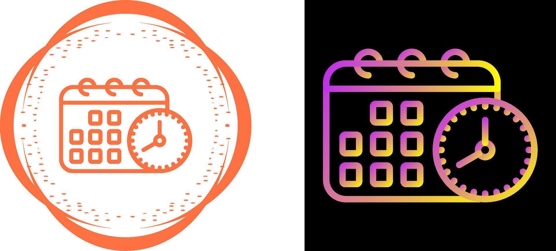 Calendar with clock Vector Icon