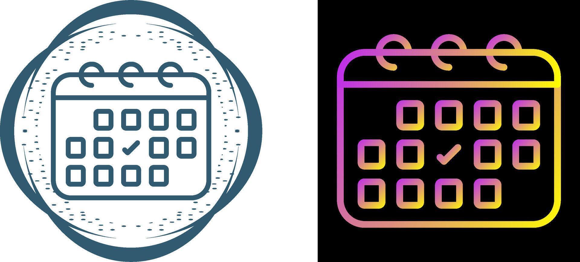 Calendar with checkmark Vector Icon