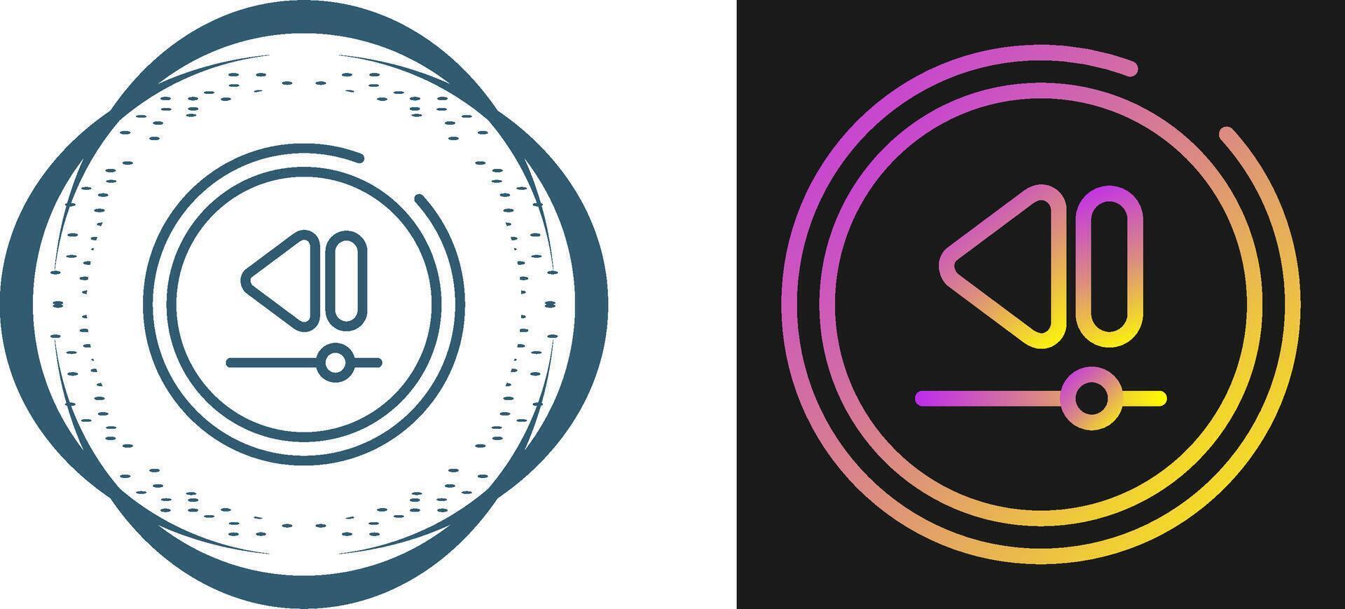 Video Rewind Button Vector Icon