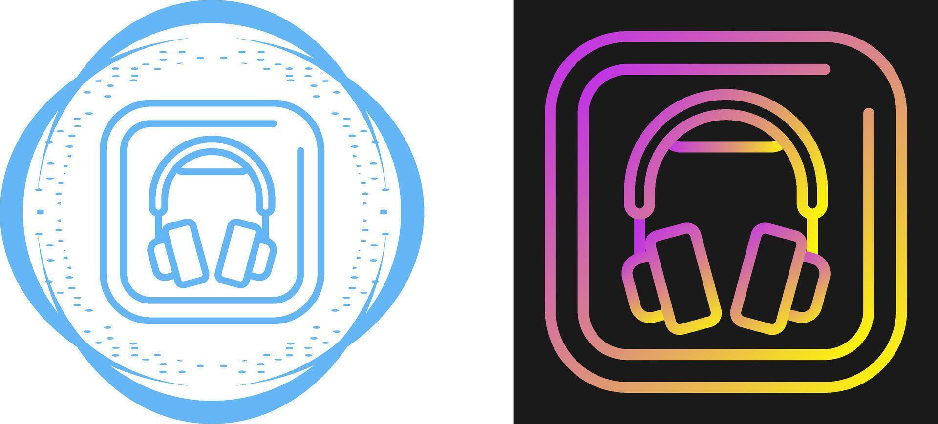 Headphones Square Vector Icon