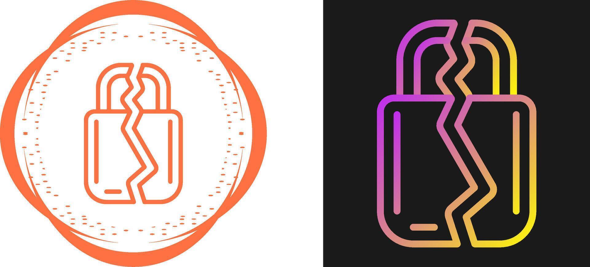 Brocken Padlock Vector Icon
