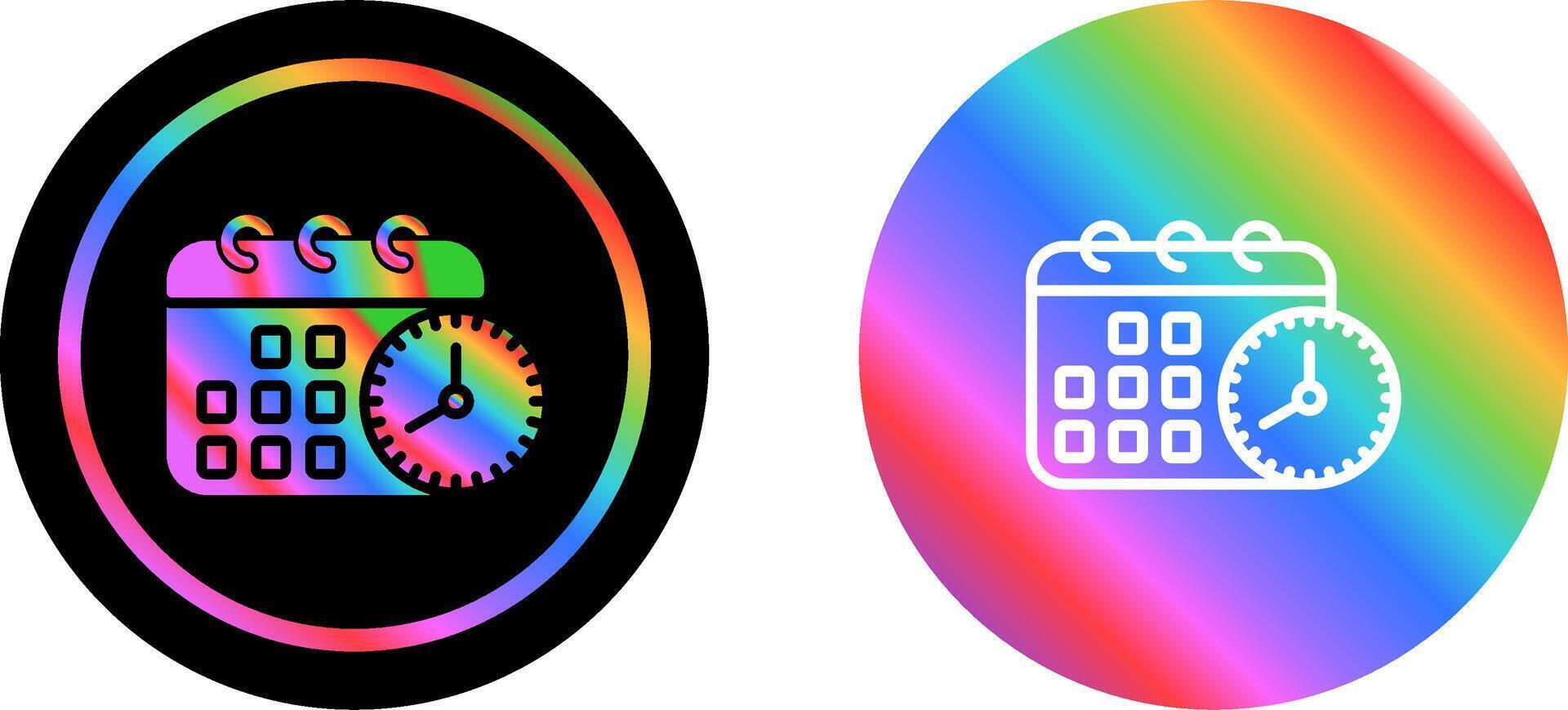 Calendar with clock Vector Icon