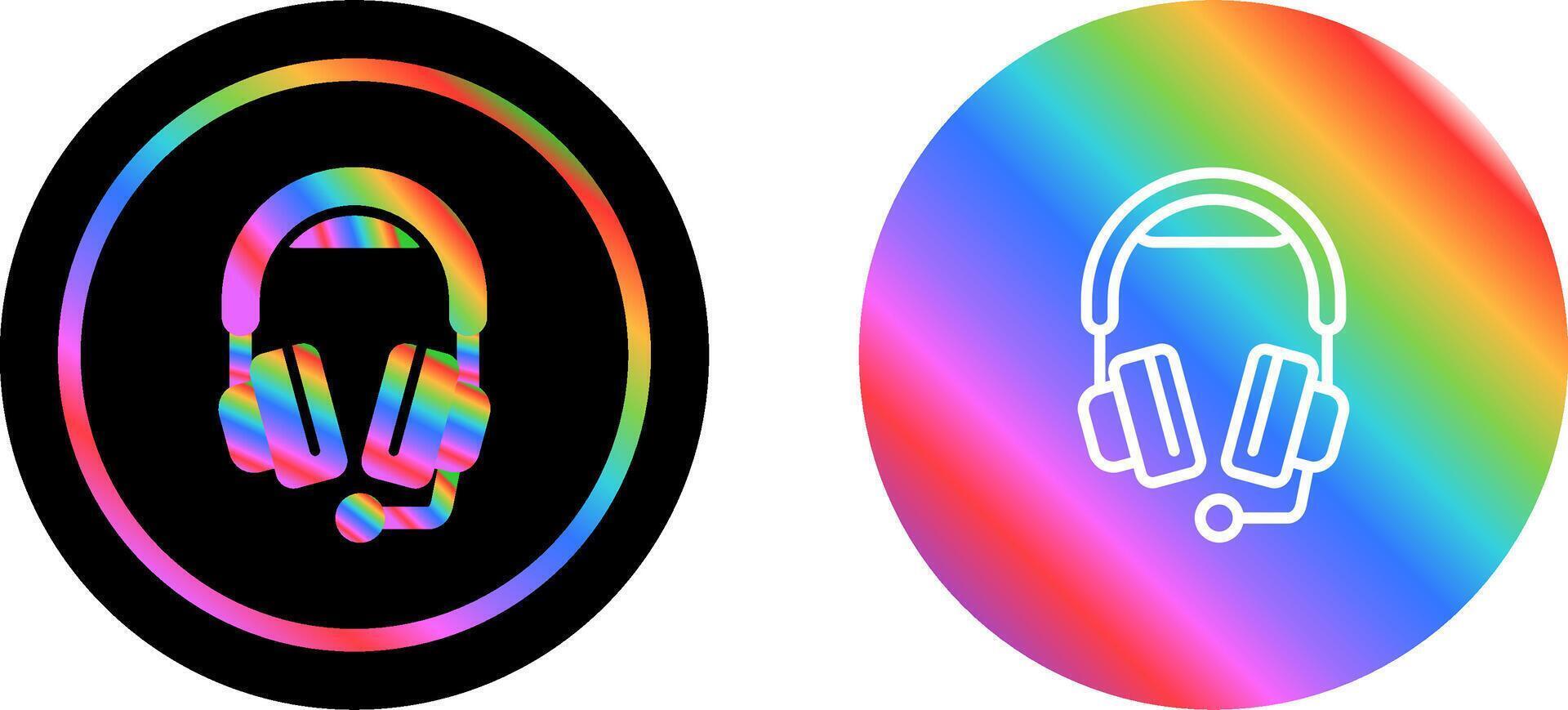 Headphones with Microphone Vector Icon