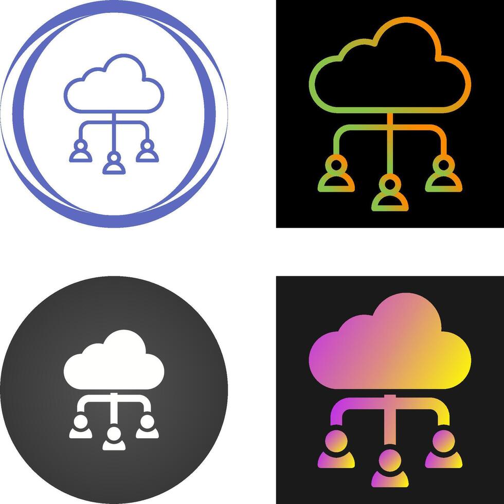 nube colaboración vector icono