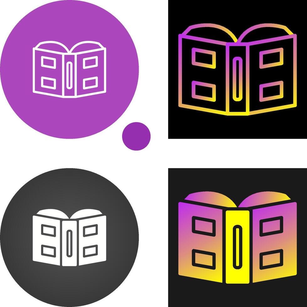 icono de vector de libro abierto