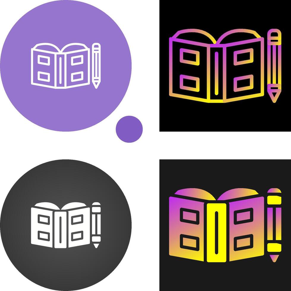 Open book with pen Vector Icon