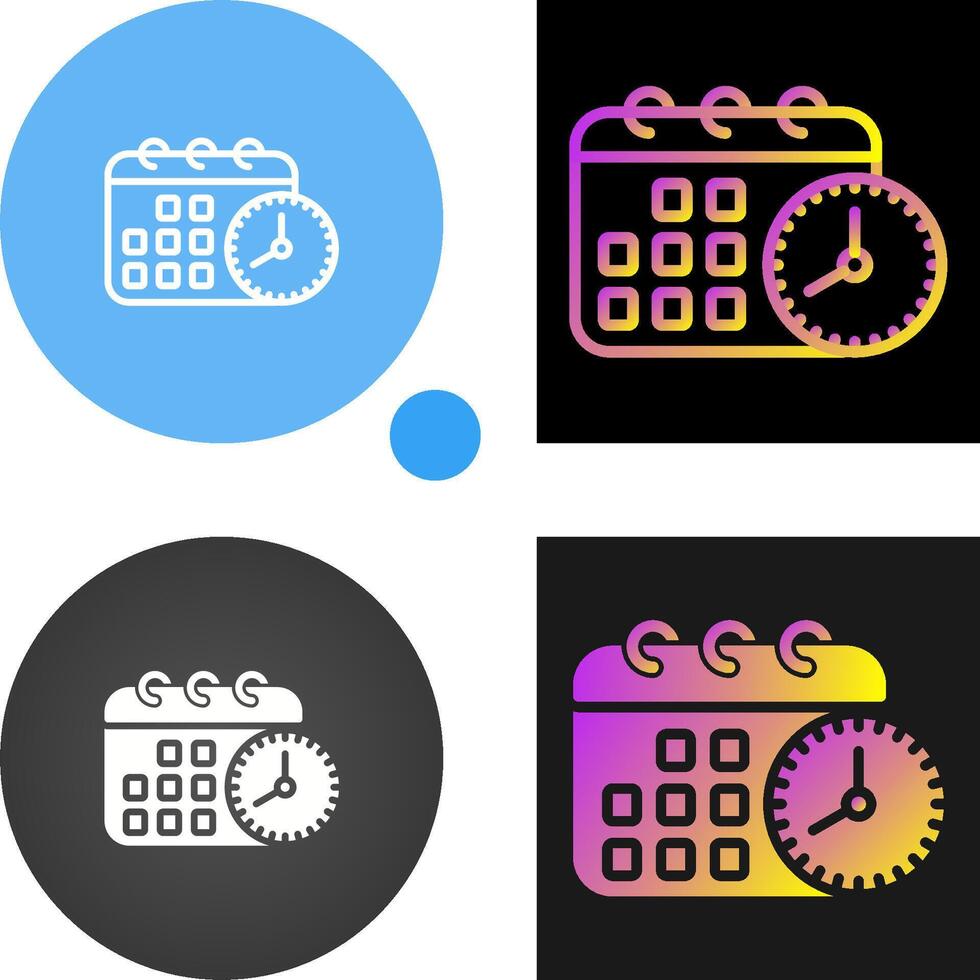 Calendar with clock Vector Icon