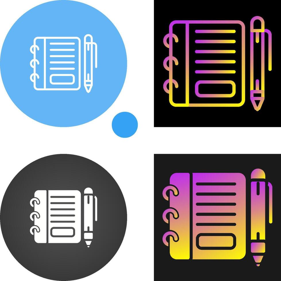 Notepad with pen Vector Icon