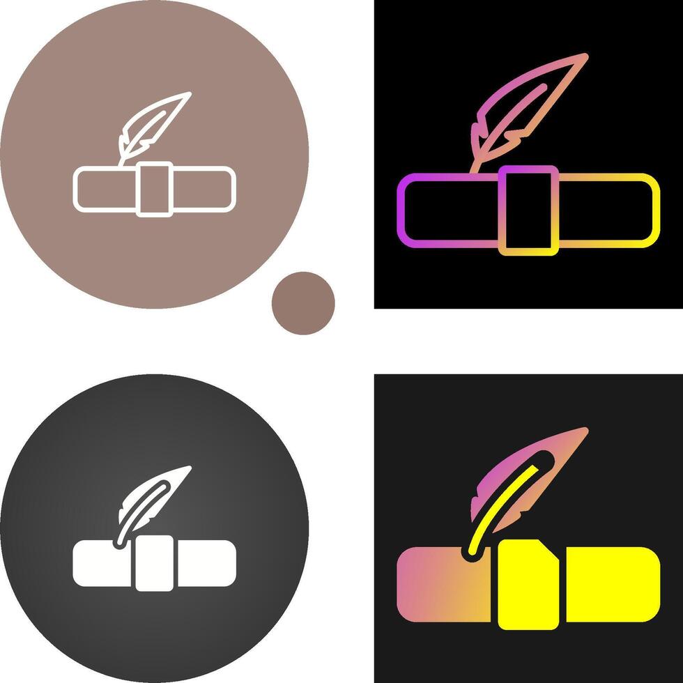 Quill pen with scroll Vector Icon
