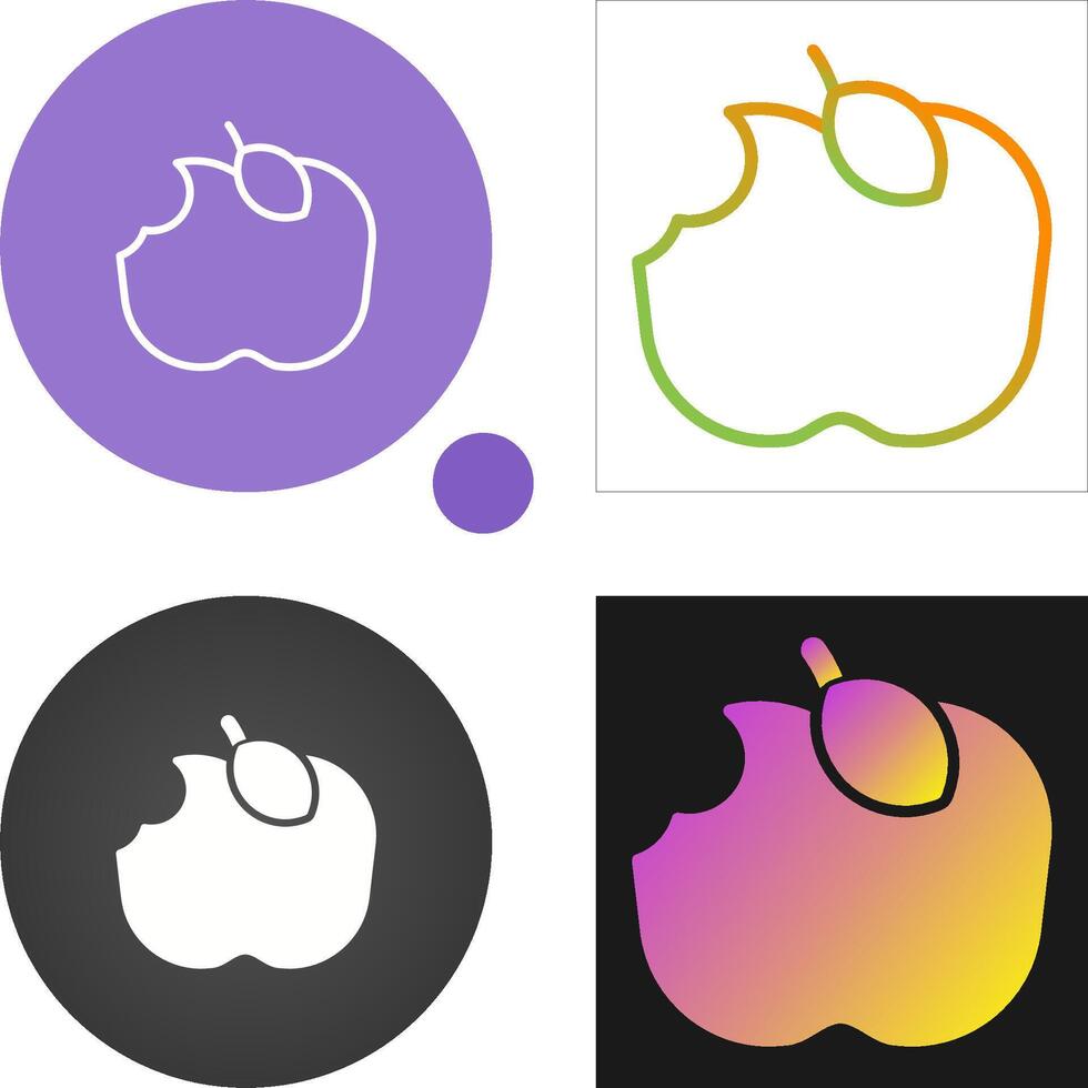 Apple Eaten Vector Icon