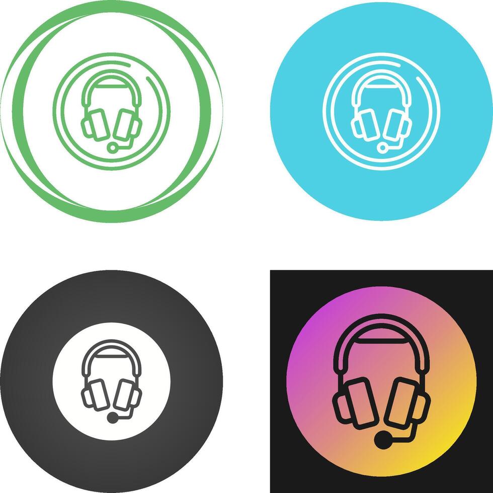 Headphones with Microphone Vector Icon