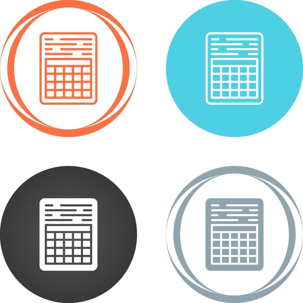 Table Vector Icon