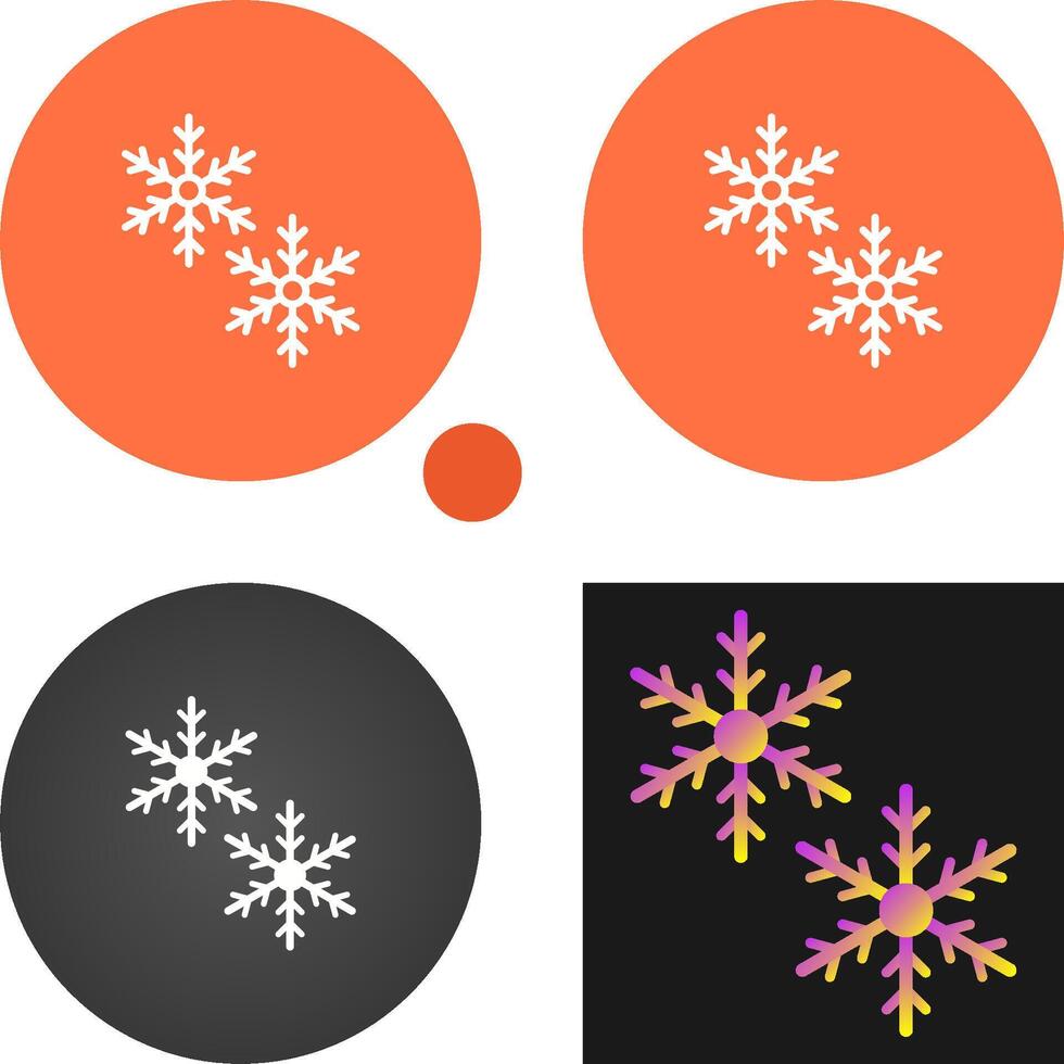 icono de vector de copos de nieve