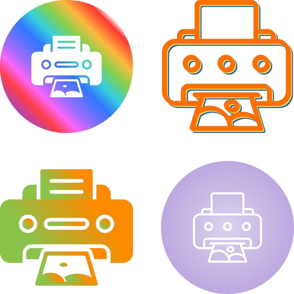 Photo Printer Vector Icon