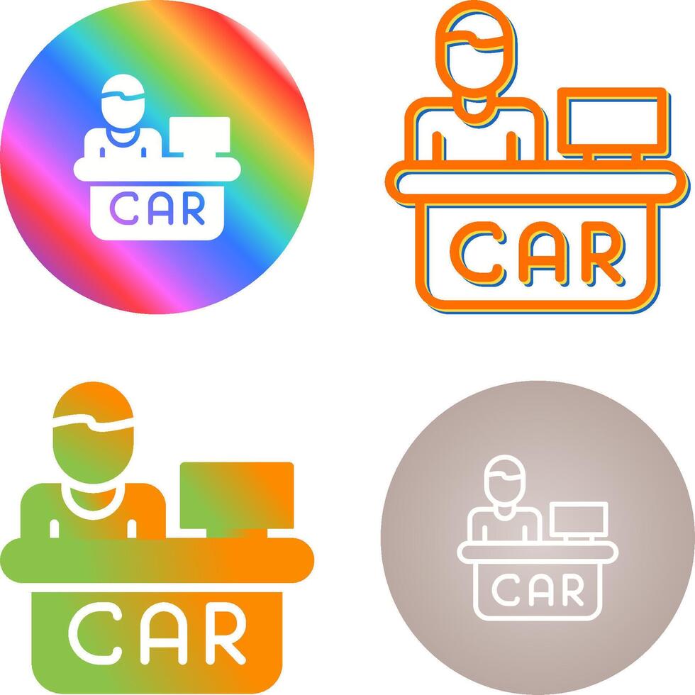 Car Rental Counter Vector Icon