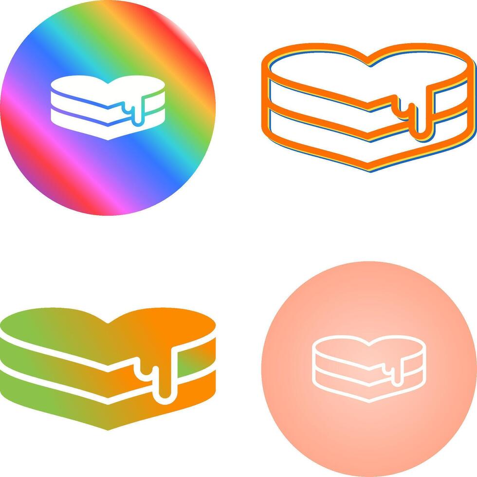 Heart-shaped cake Vector Icon