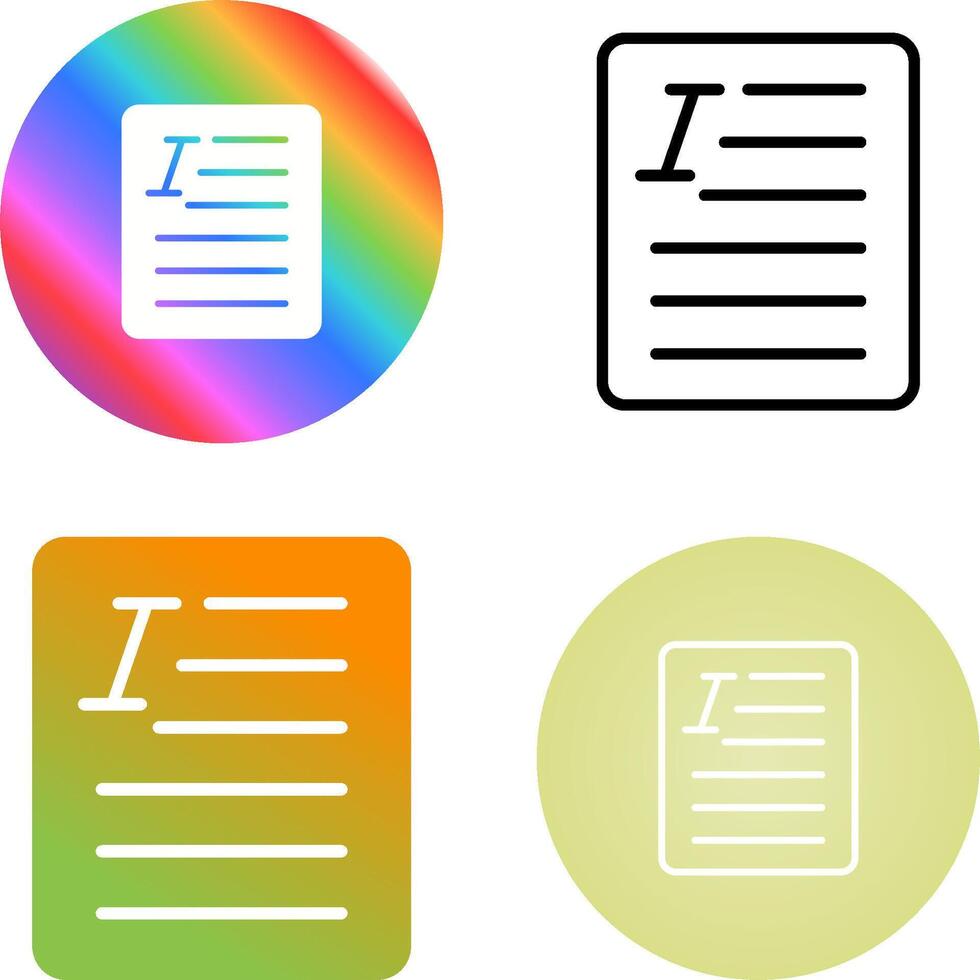 Document Italic Vector Icon