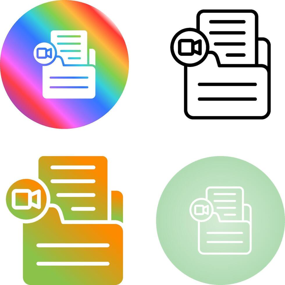 Document Insert Video Vector Icon