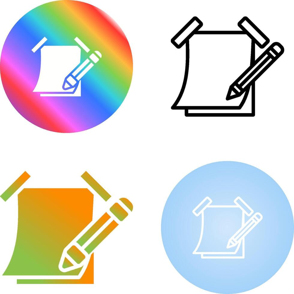 Sticky note with pencil Vector Icon