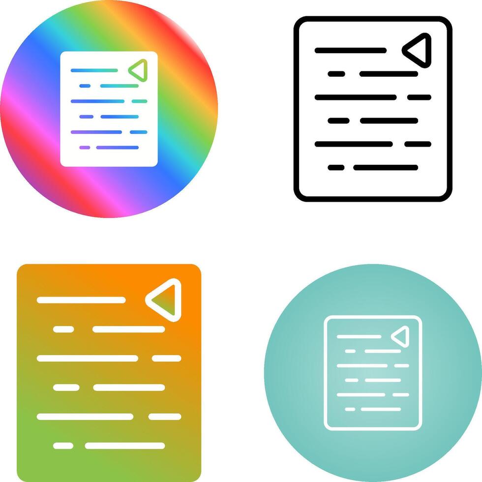 Document Outdent Vector Icon