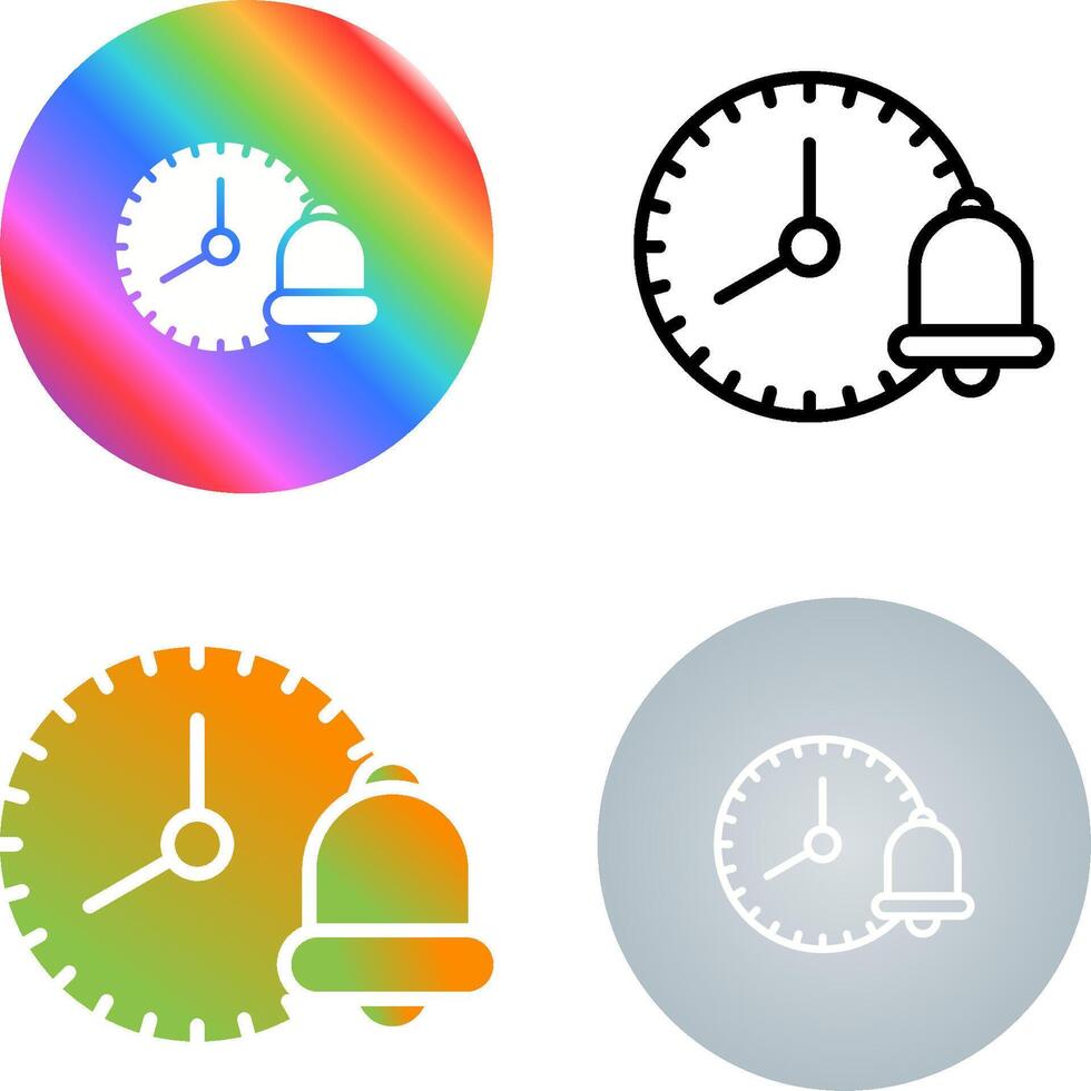 Clock with reminder bell Vector Icon