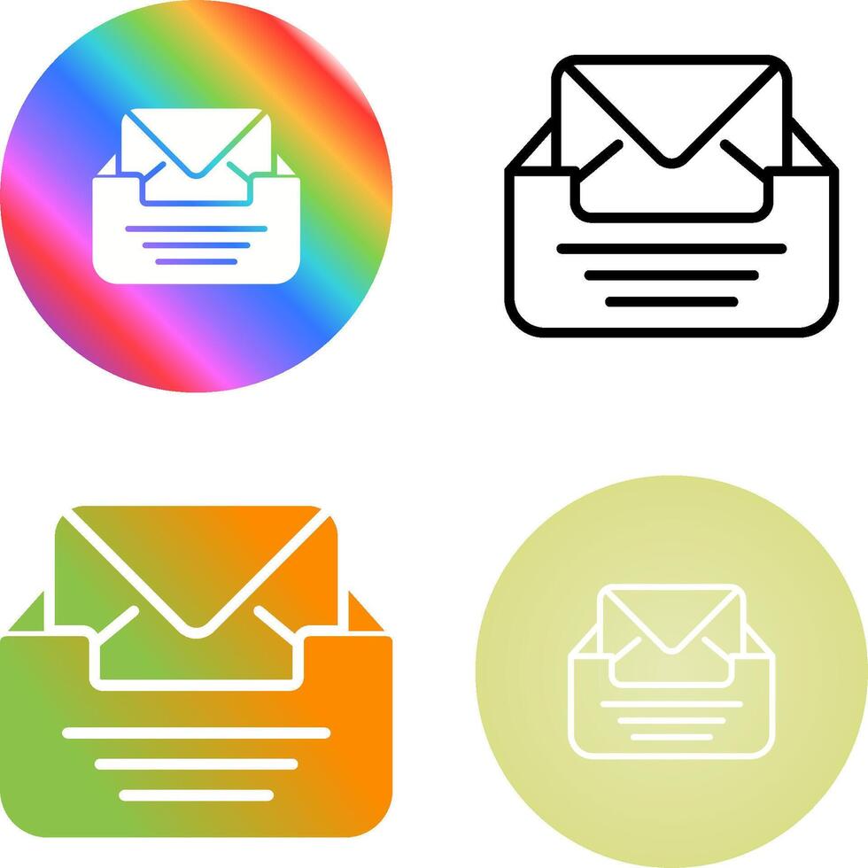 Inbox with envelope Vector Icon