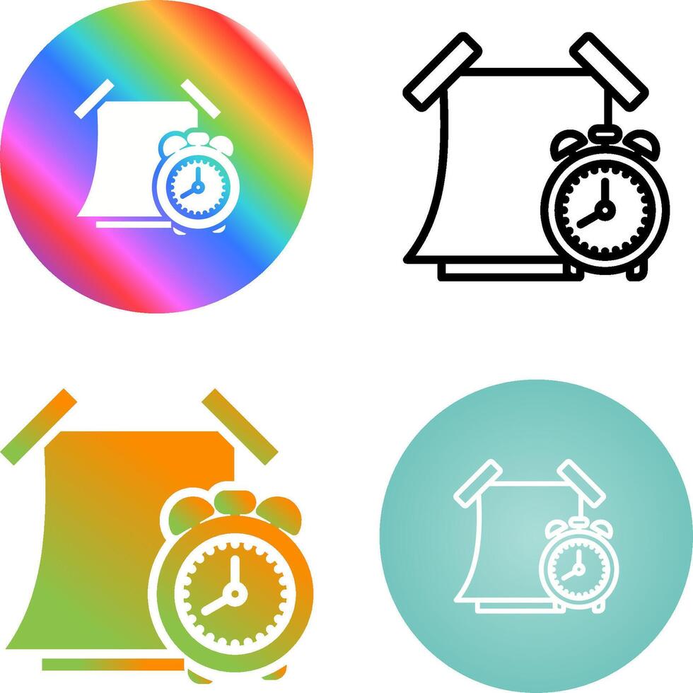 Sticky note with alarm clock Vector Icon