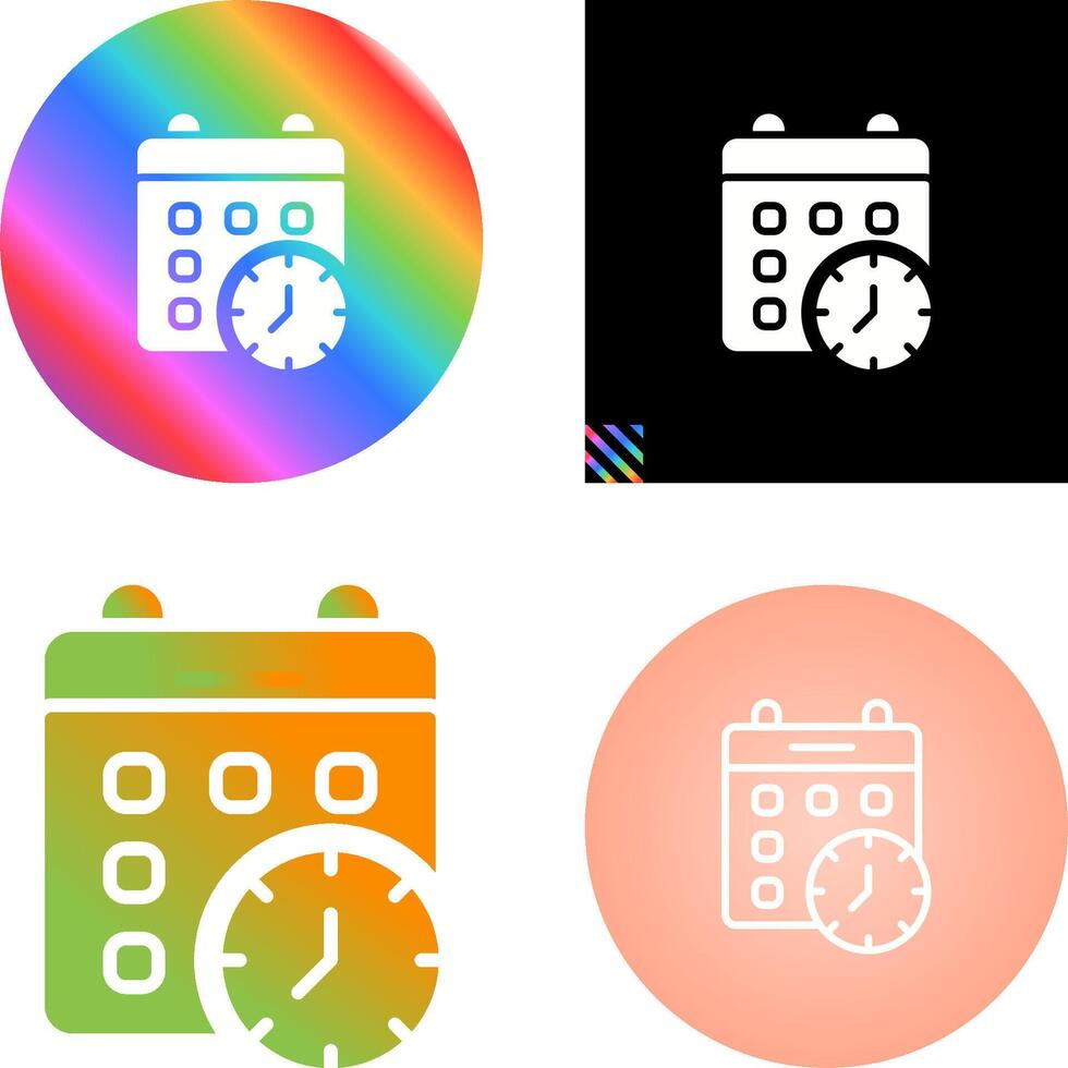 Calender Clock Vector Icon