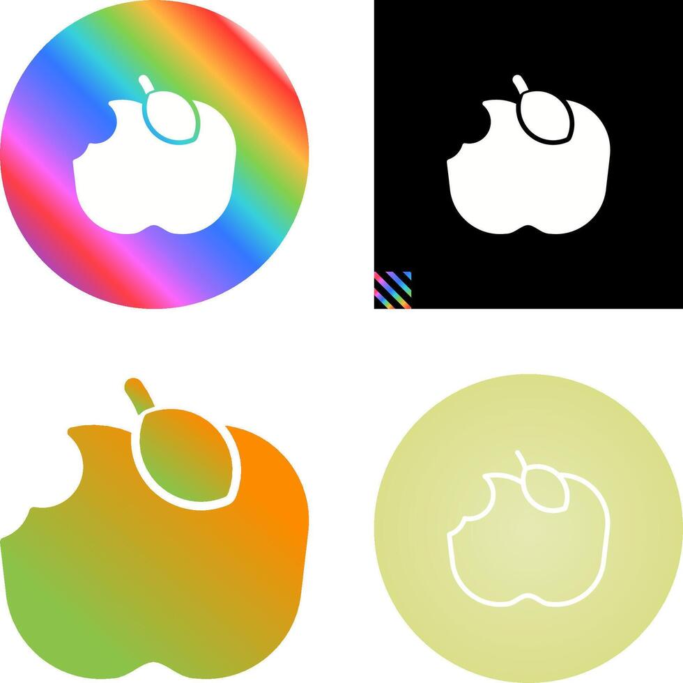 manzana comido vector icono