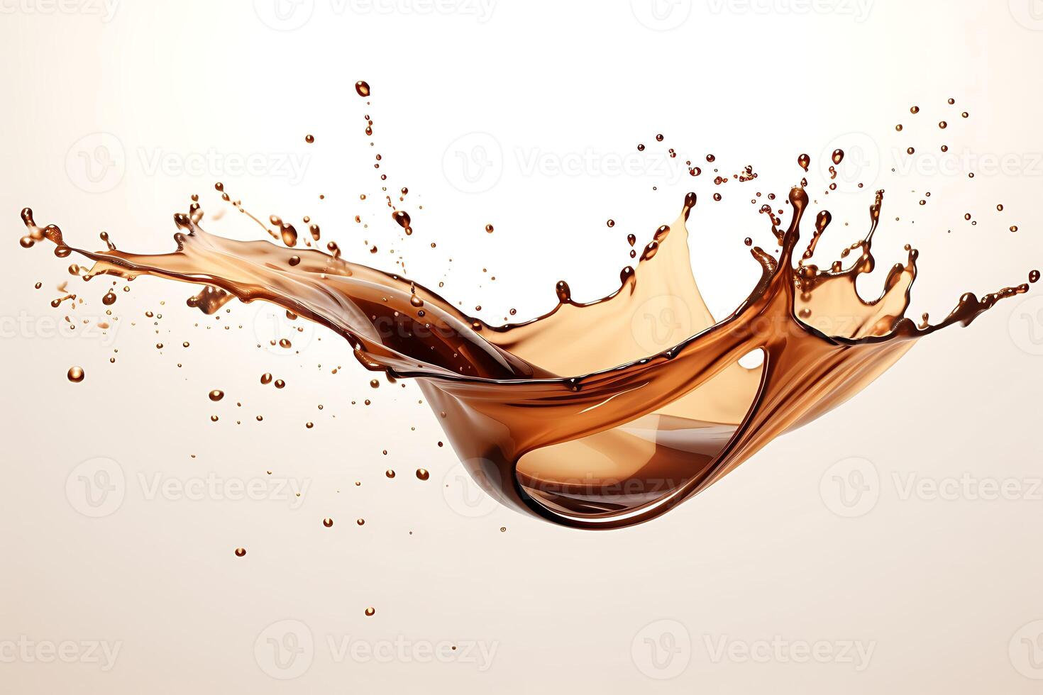 AI generated splash of chocolate on a white background. 3d rendering, 3d illustration. photo