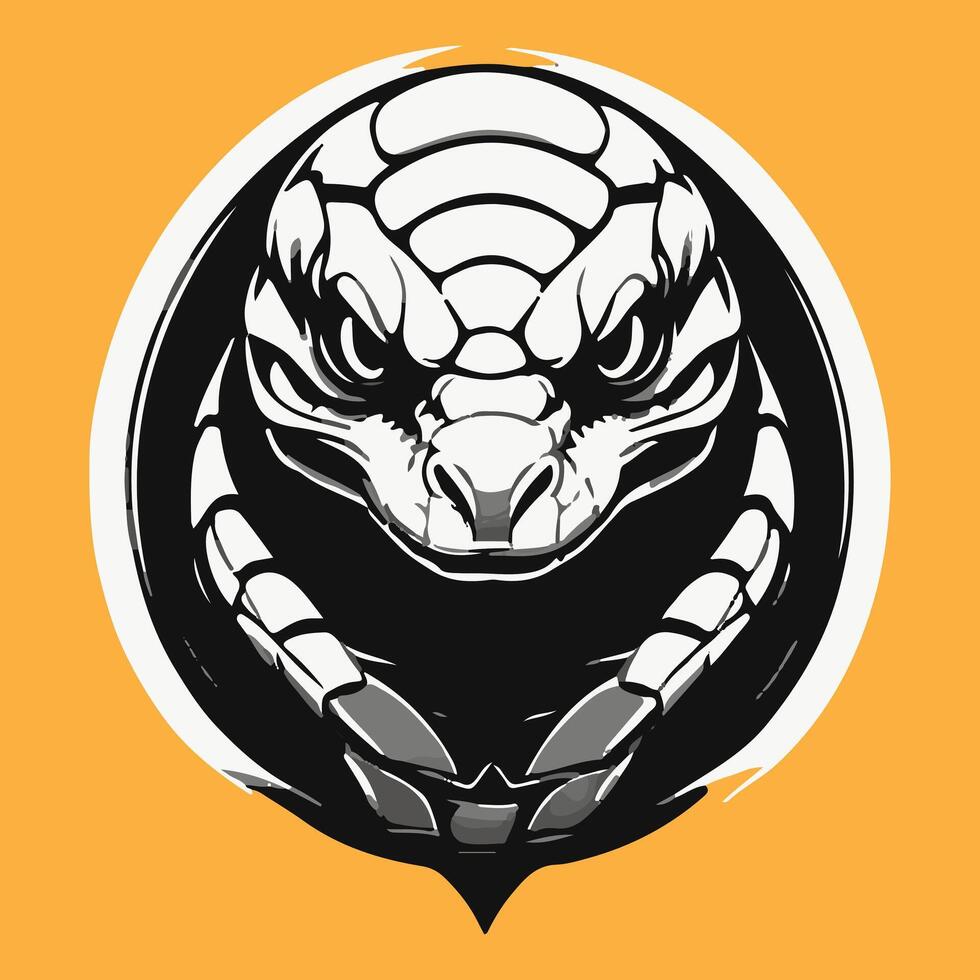 Cool simple black snake head gaming logo silhouette vector