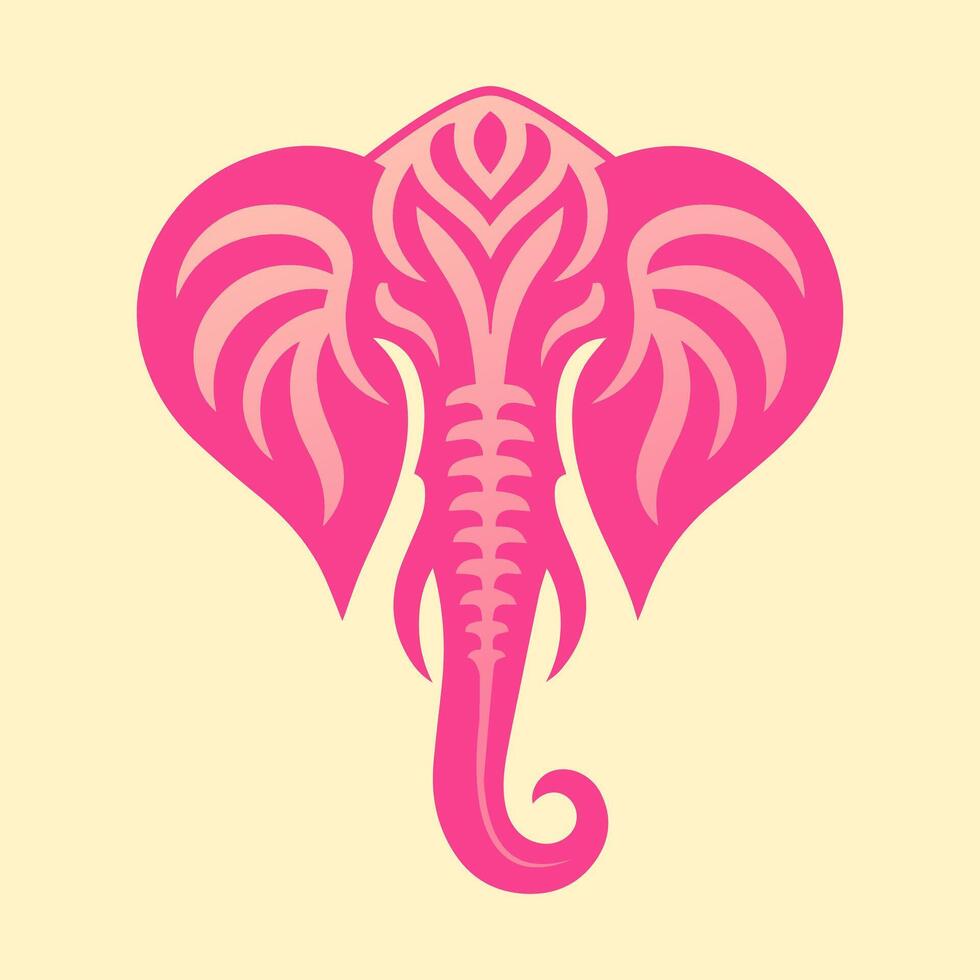 ilustración vector gráfico de estéticamente estampado rosado elefante cabeza con color antecedentes. Perfecto para empresa o juego de azar logo.