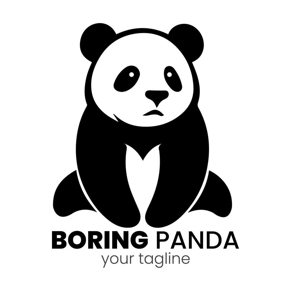 aburrido panda logo ilustración vector